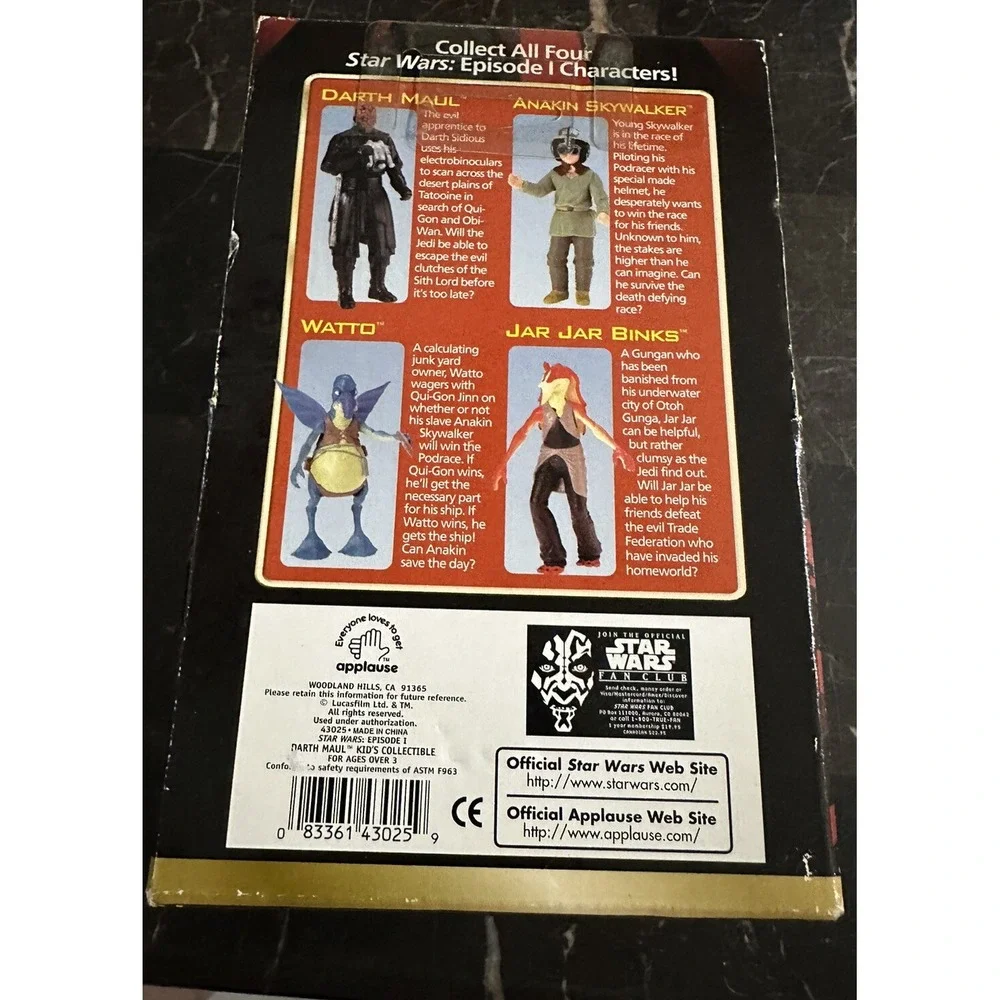 DARTH MAUL Star Wars Episode 1 Applause Kid's Collectible 7